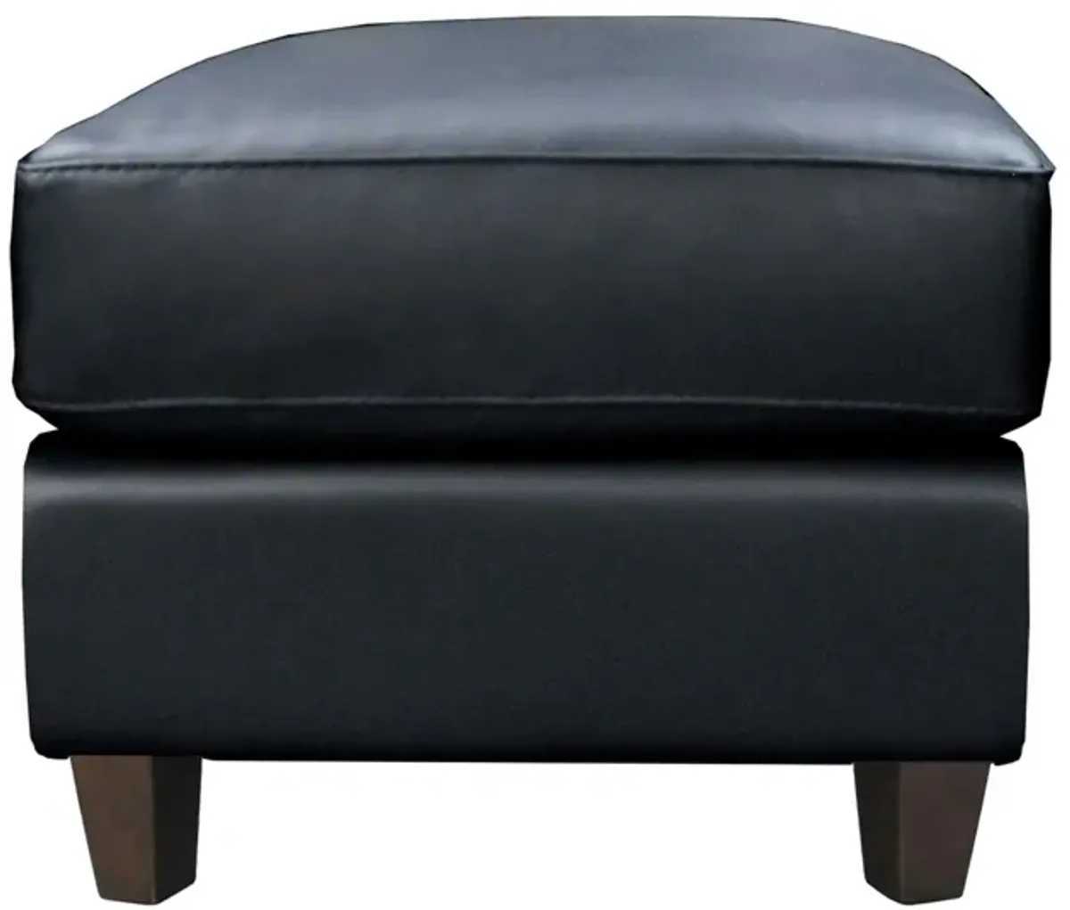 Ellis Ottoman in Denver Black by Omnia Leather