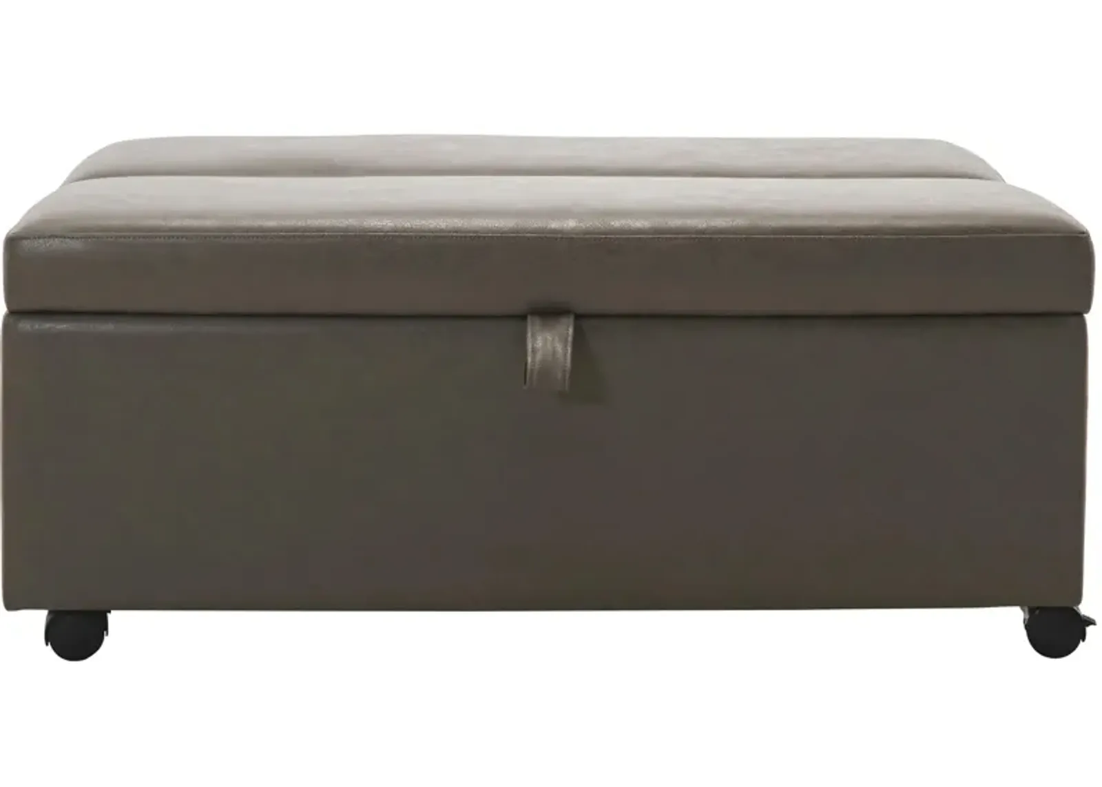 Novah Lift Top Cocktail Ottoman w/ Casters in Aiden Gray / Devin Seal by Bellanest