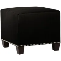 Dylan Square Ottoman in Linen Black by Skyline