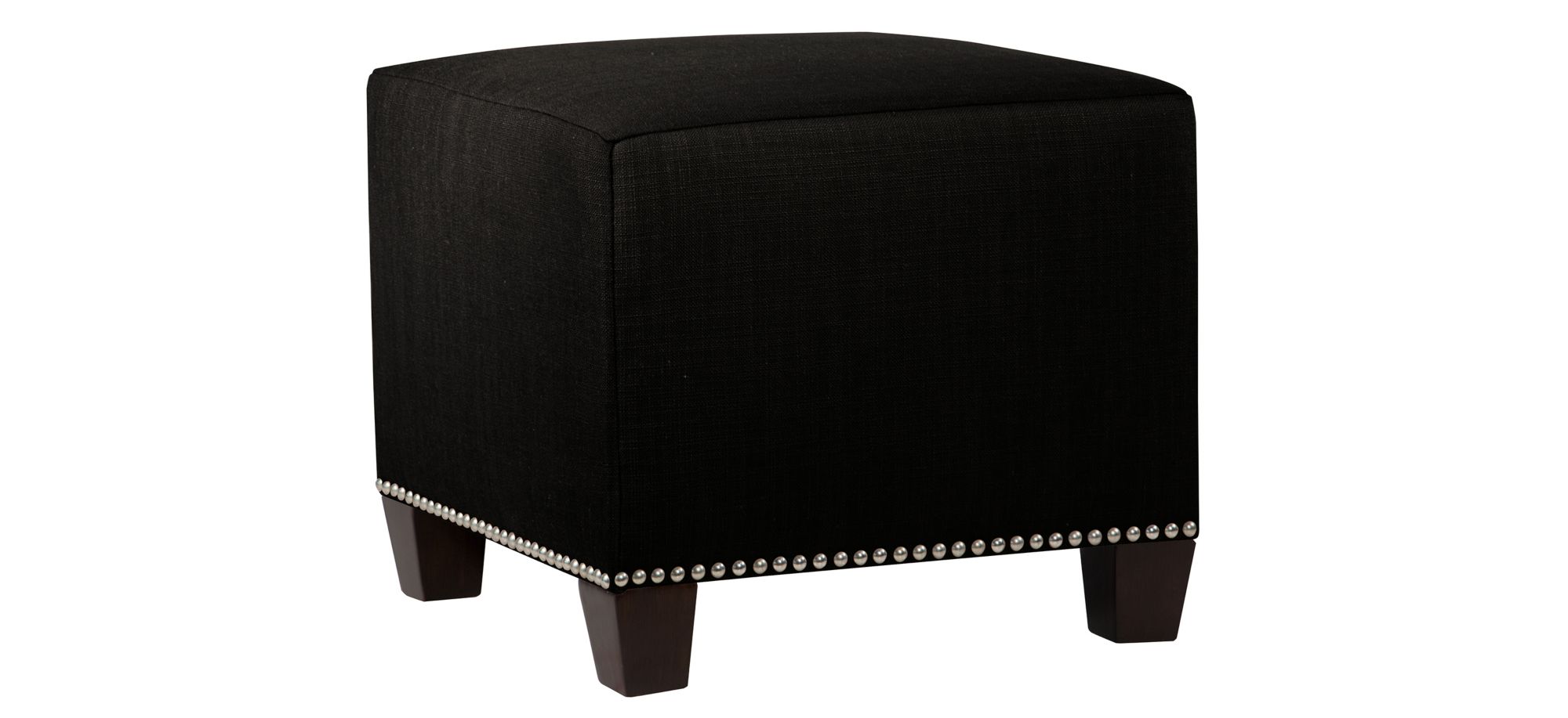 Dylan Square Ottoman in Linen Black by Skyline