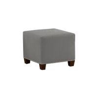 Dylan Square Ottoman in Linen Grey by Skyline