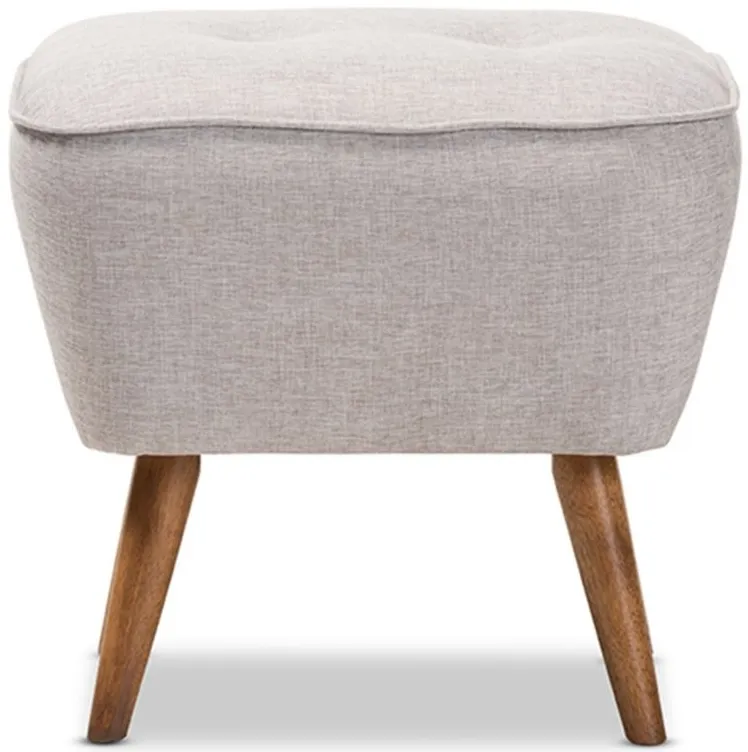 Petronelle Ottoman in Grayish Beige by Wholesale Interiors