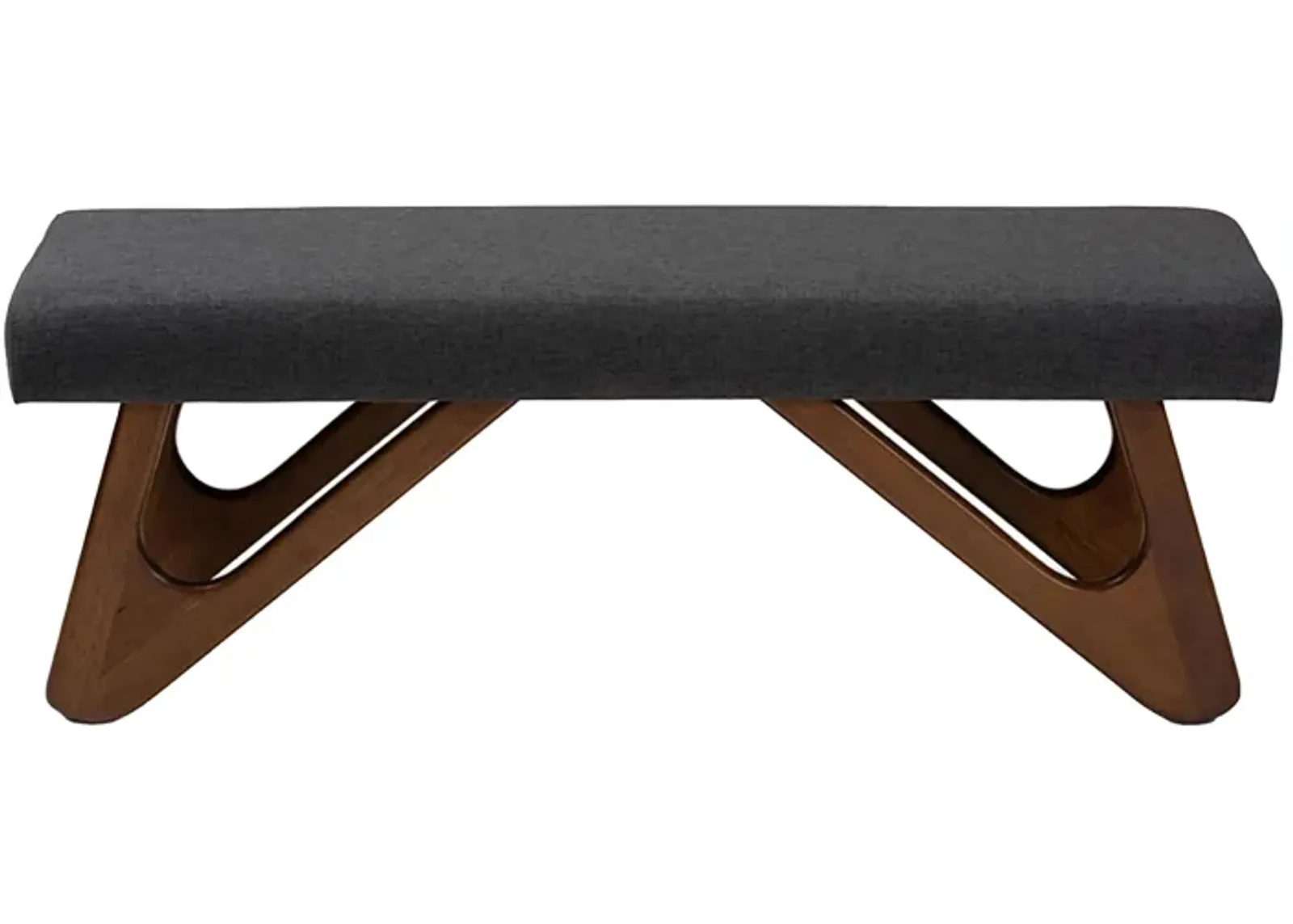 Rika Boomerang Bench in Dark Gray by Wholesale Interiors