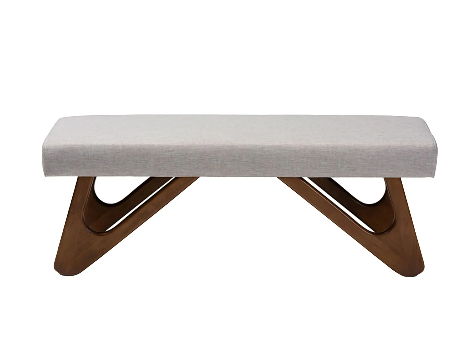 Rika Boomerang Bench in Grayish Beige by Wholesale Interiors