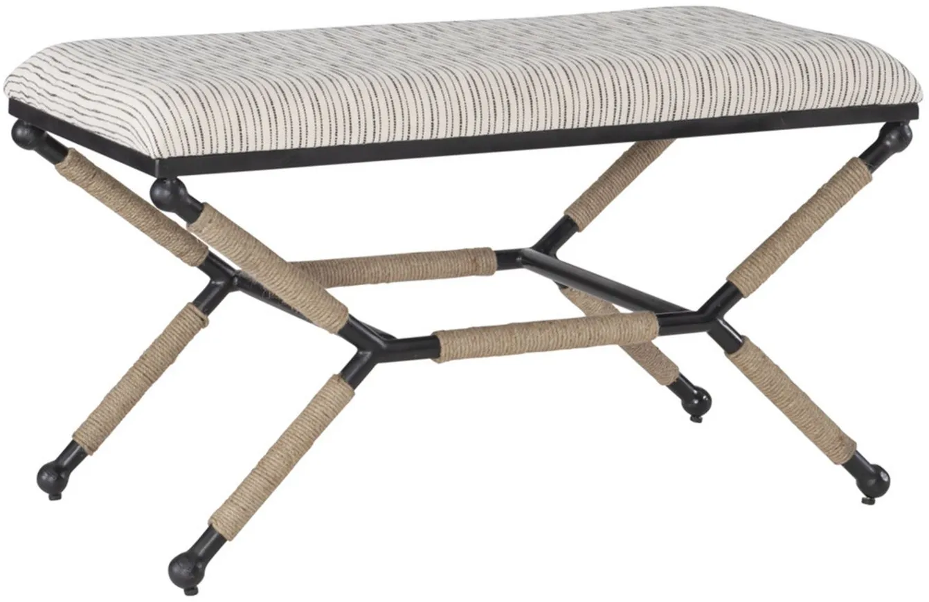 Ashburn Bench in Black/Off-White by Linon Home Decor