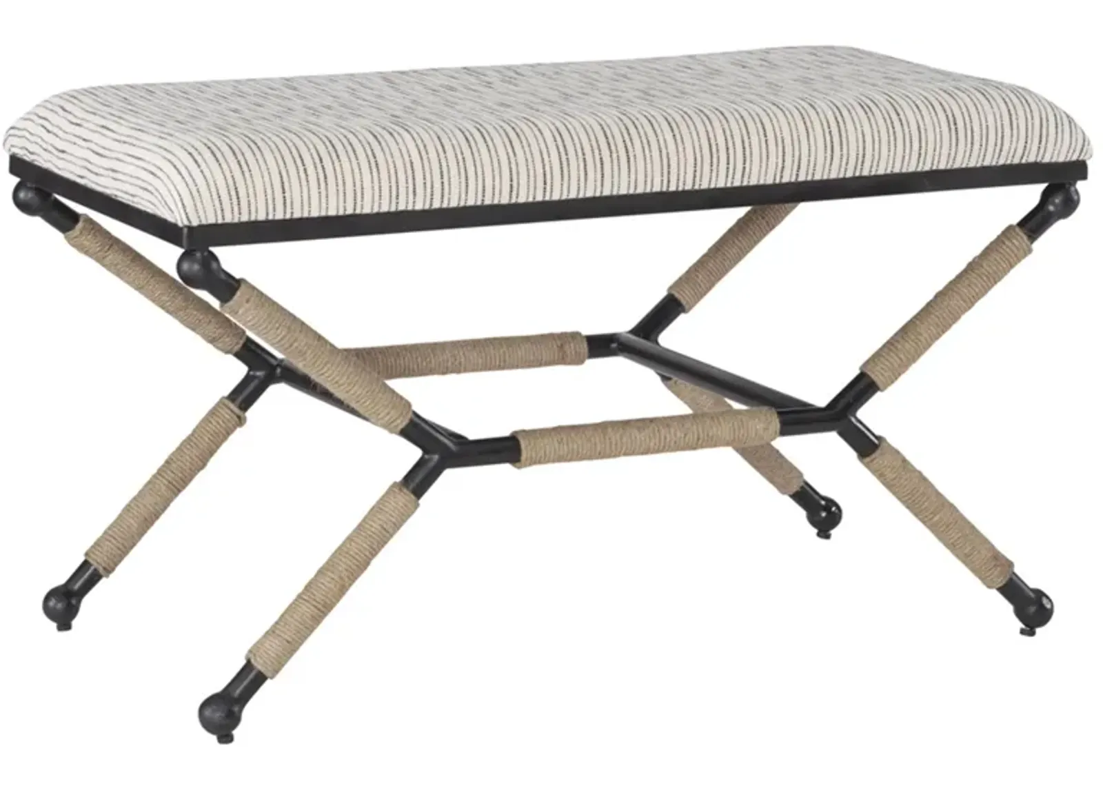 Ashburn Bench in Black/Off-White by Linon Home Decor