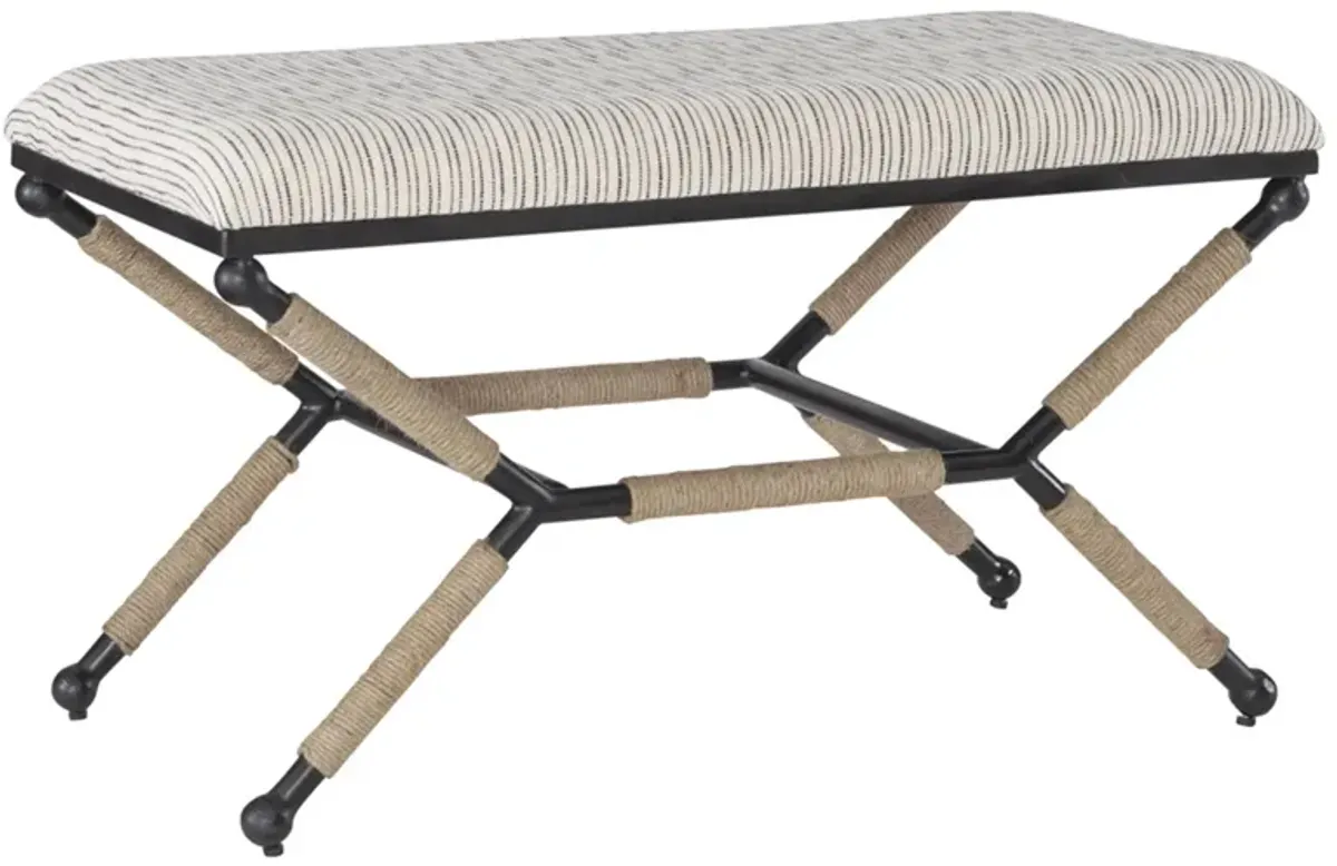 Ashburn Bench in Black/Off-White by Linon Home Decor