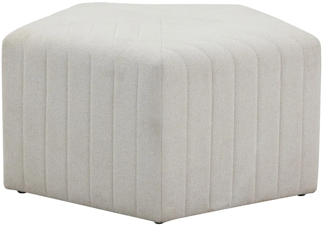 Greenley Ottoman in White by Lifestyle Solutions