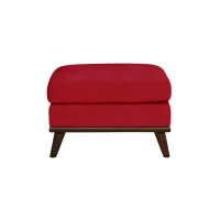 Milo Ottoman in Suede-So-Soft Cardinal by H.M. Richards