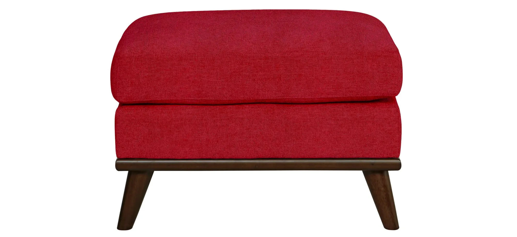 Milo Ottoman in Suede-So-Soft Cardinal by H.M. Richards