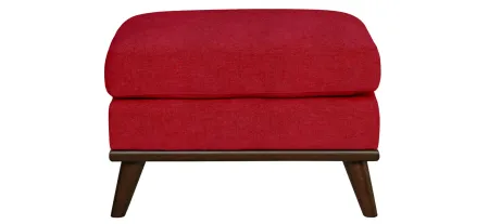 Milo Ottoman in Suede-So-Soft Cardinal by H.M. Richards