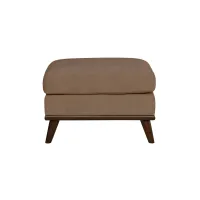 Milo Ottoman in Suede-So-Soft Khaki by H.M. Richards