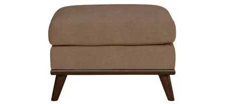 Milo Ottoman in Suede-So-Soft Khaki by H.M. Richards