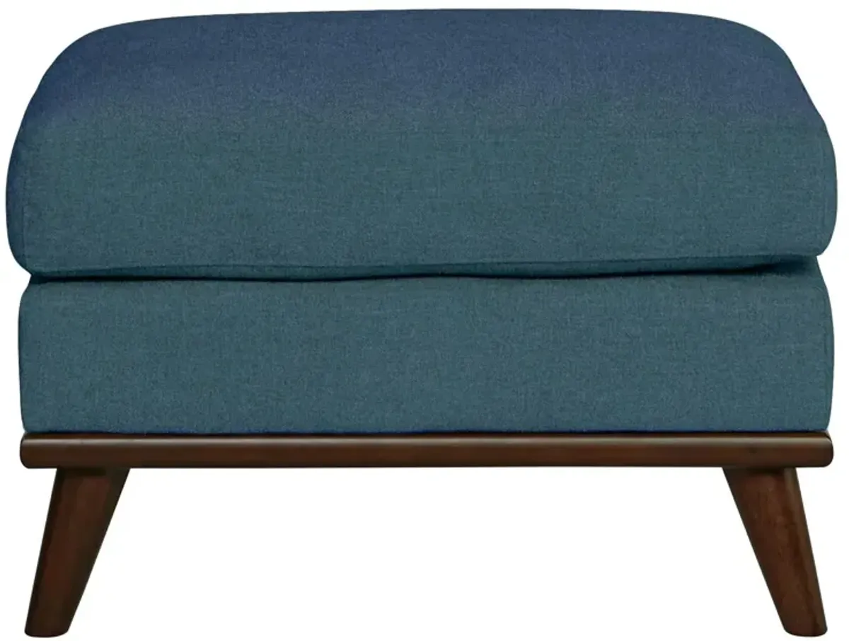 Milo Ottoman in Suede-So-Soft Indigo by H.M. Richards