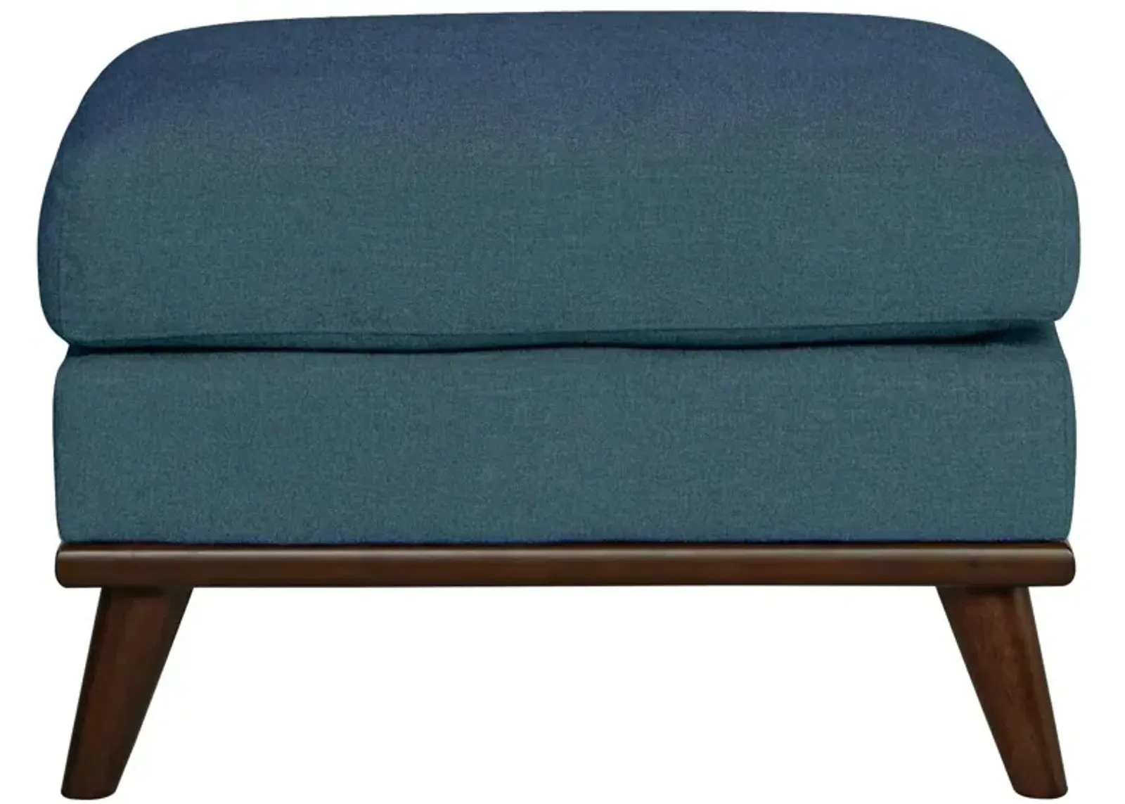 Milo Ottoman in Suede-So-Soft Indigo by H.M. Richards