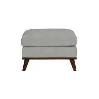 Milo Ottoman in Suede-So-Soft Platinum by H.M. Richards