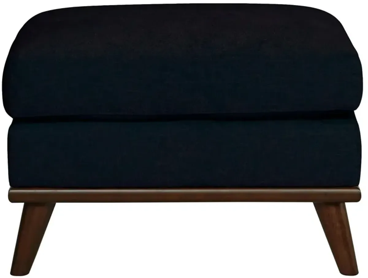 Milo Ottoman in Suede-So-Soft Midnight by H.M. Richards