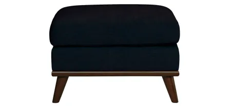 Milo Ottoman in Suede-So-Soft Midnight by H.M. Richards