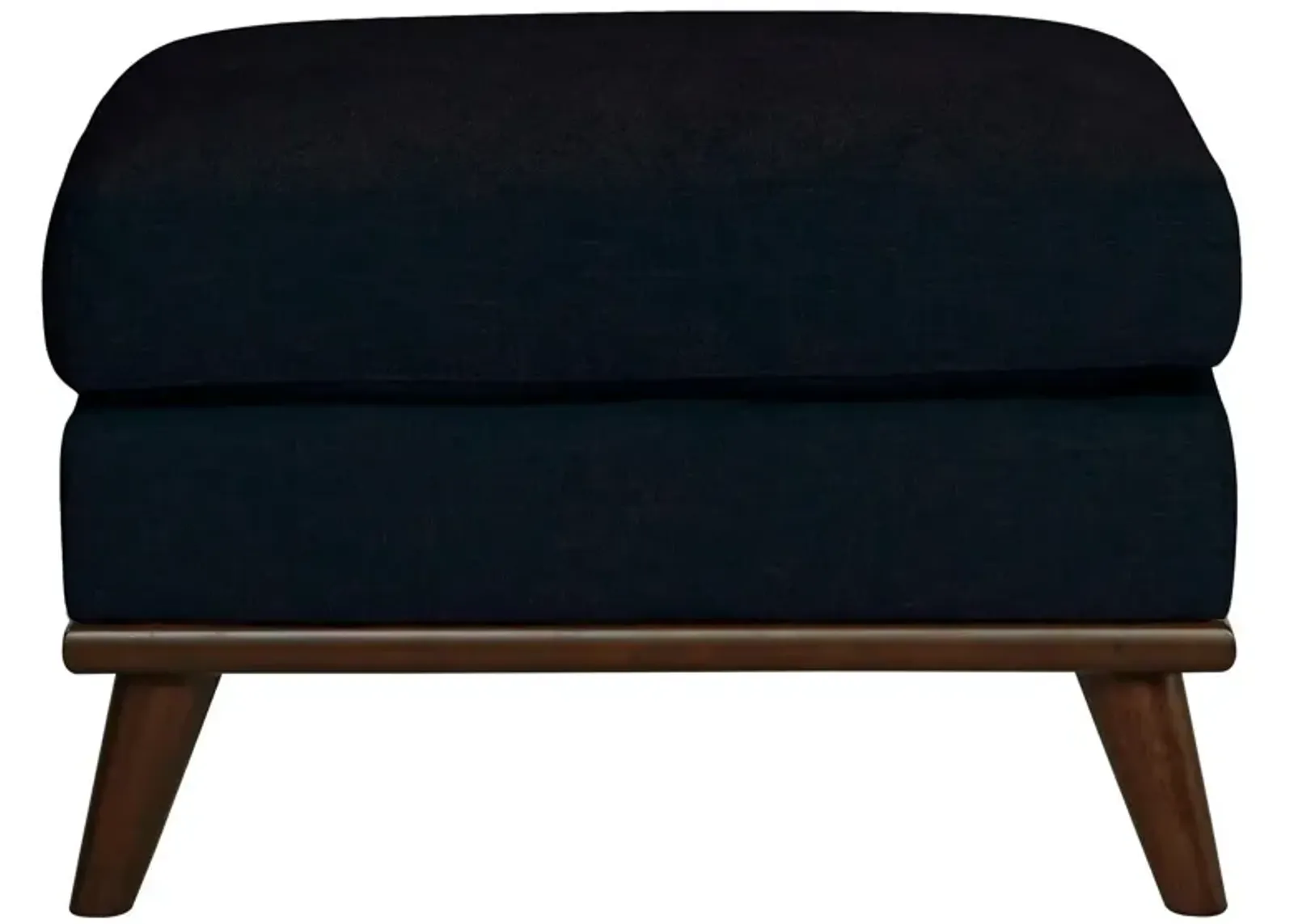 Milo Ottoman in Suede-So-Soft Midnight by H.M. Richards