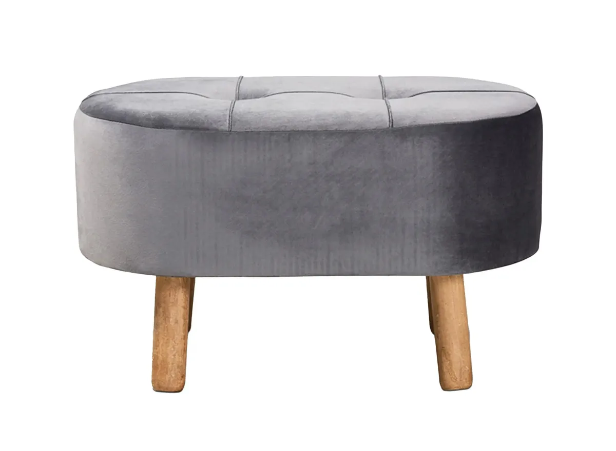 Simone Ottoman in Gray/Natural by Wholesale Interiors