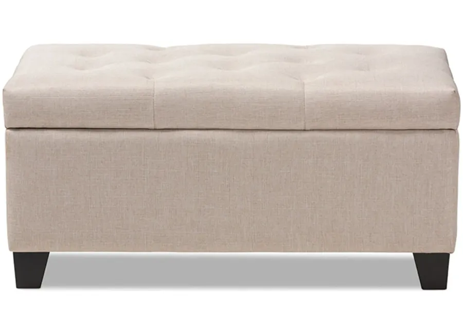 Michaela Storage Ottoman in Beige by Wholesale Interiors