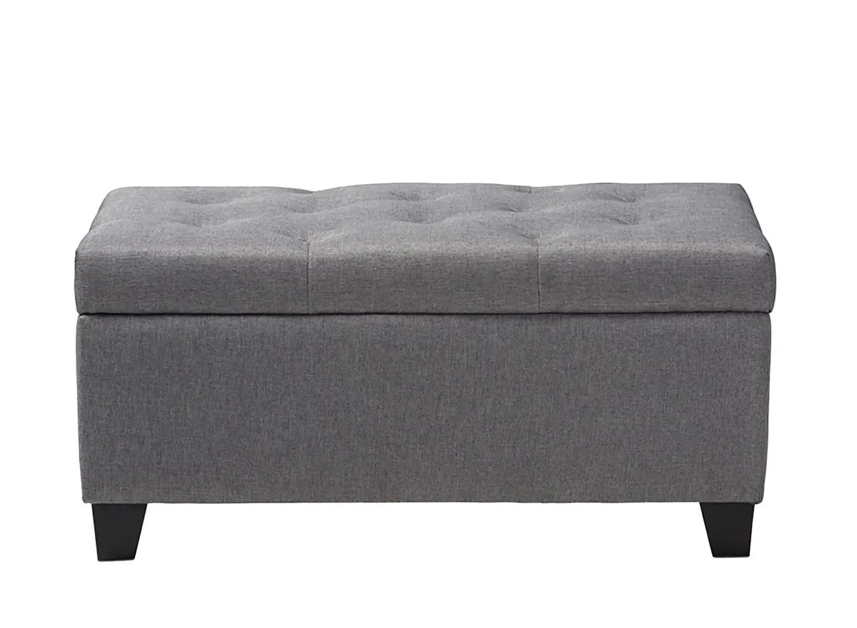 Michaela Storage Ottoman in gray by Wholesale Interiors