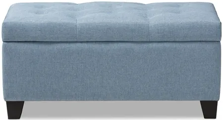 Michaela Storage Ottoman in Blue by Wholesale Interiors
