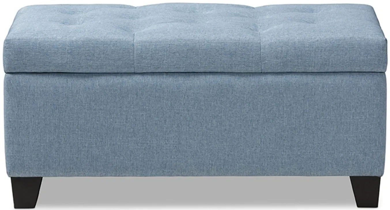 Michaela Storage Ottoman in Blue by Wholesale Interiors