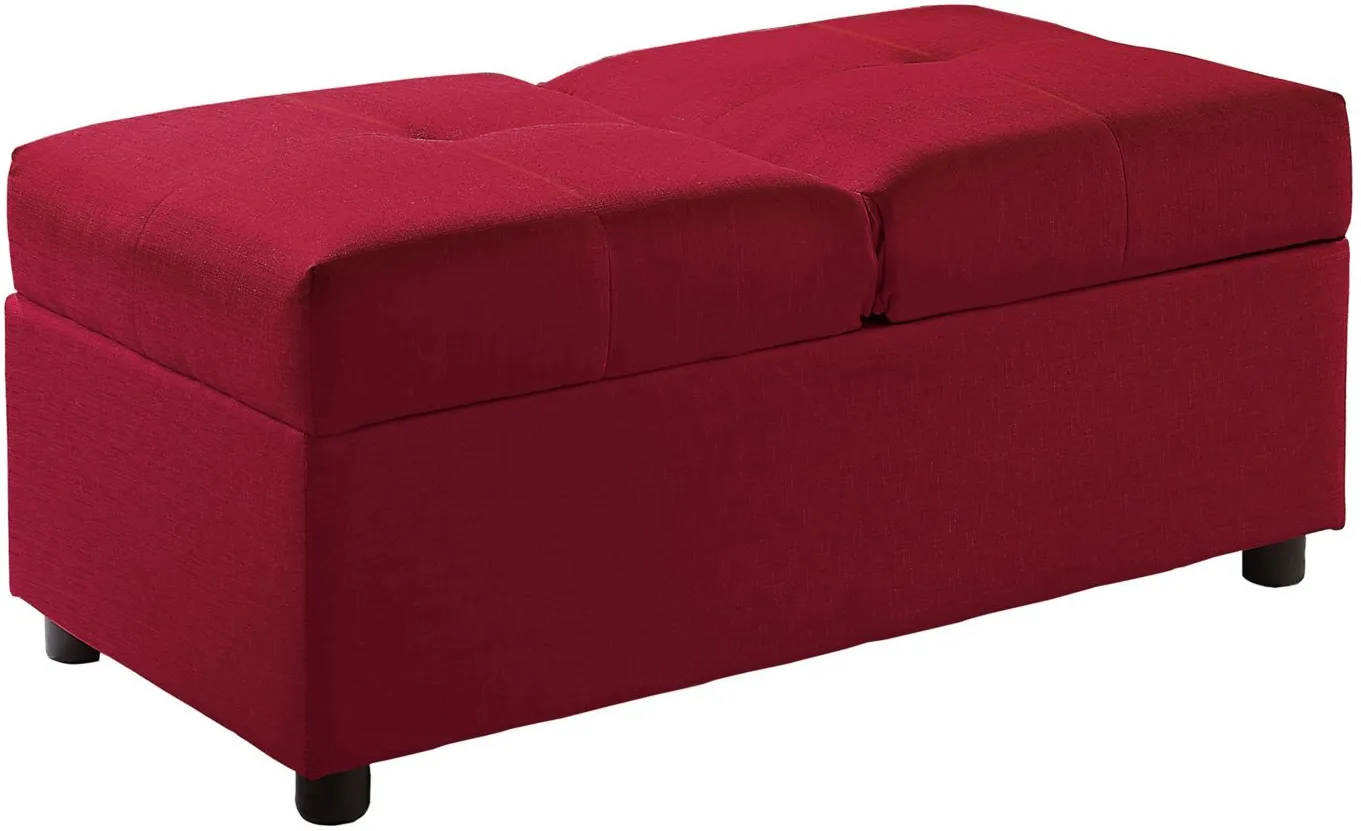 Destry Convertible Storage Ottoman in Red by Homelegance