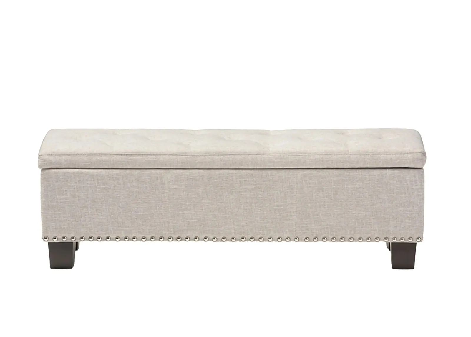 Hannah Storage Ottoman Bench in Beige by Wholesale Interiors