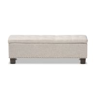 Hannah Storage Ottoman Bench in Beige by Wholesale Interiors