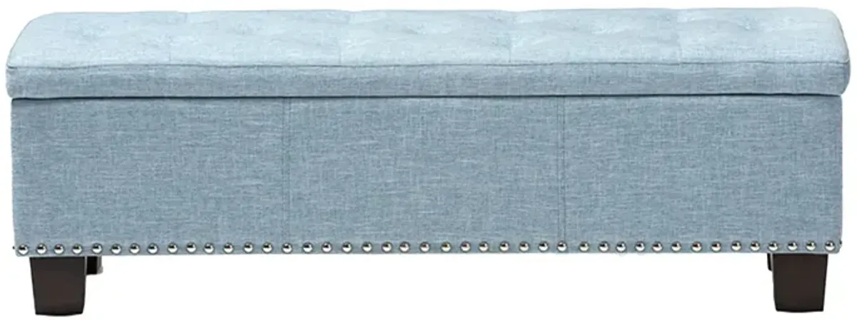 Hannah Storage Ottoman Bench in Light Blue by Wholesale Interiors