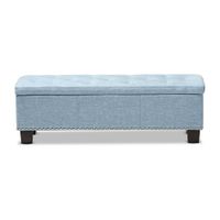 Hannah Storage Ottoman Bench in Light Blue by Wholesale Interiors