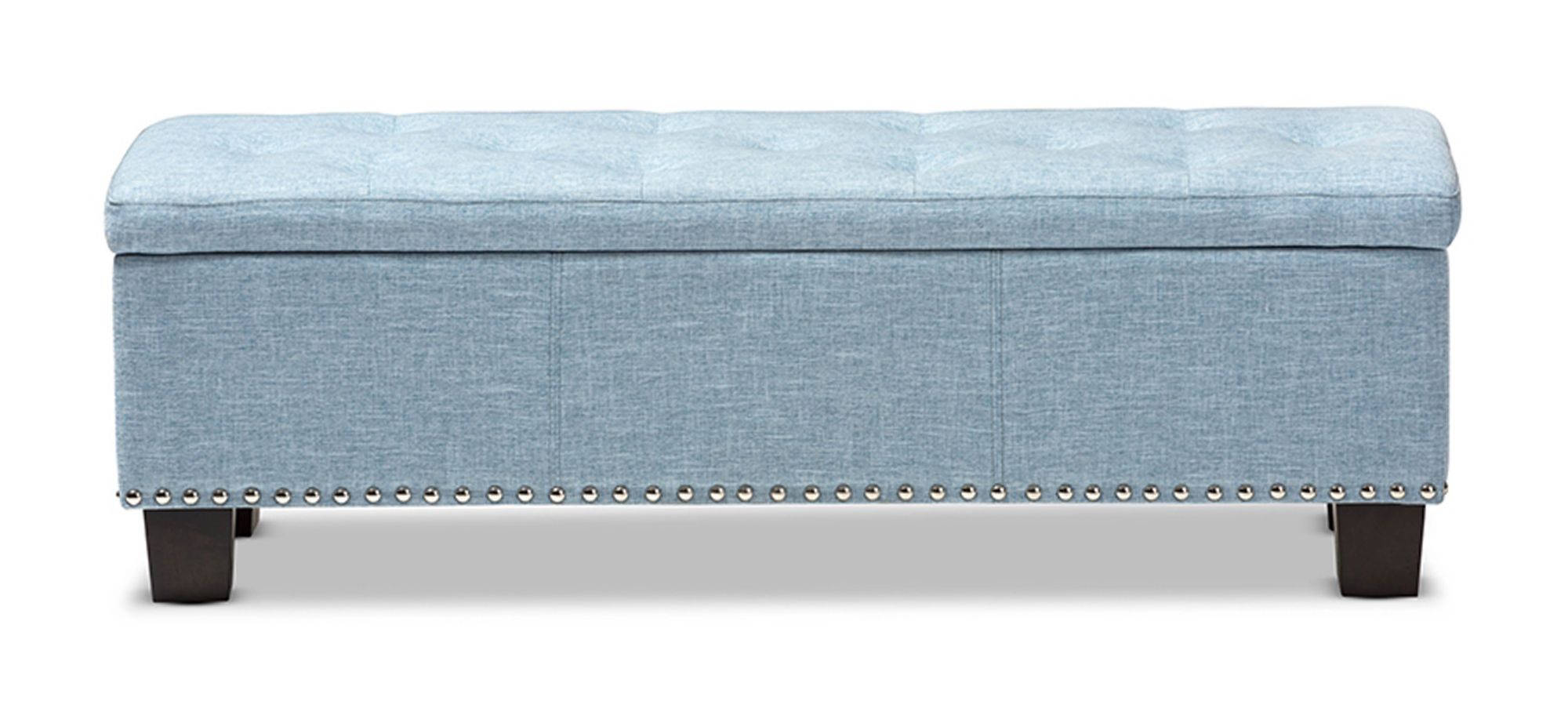 Hannah Storage Ottoman Bench in Light Blue by Wholesale Interiors