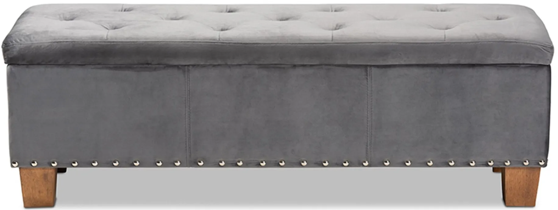 Hannah Storage Ottoman Bench in Gray/Brown by Wholesale Interiors