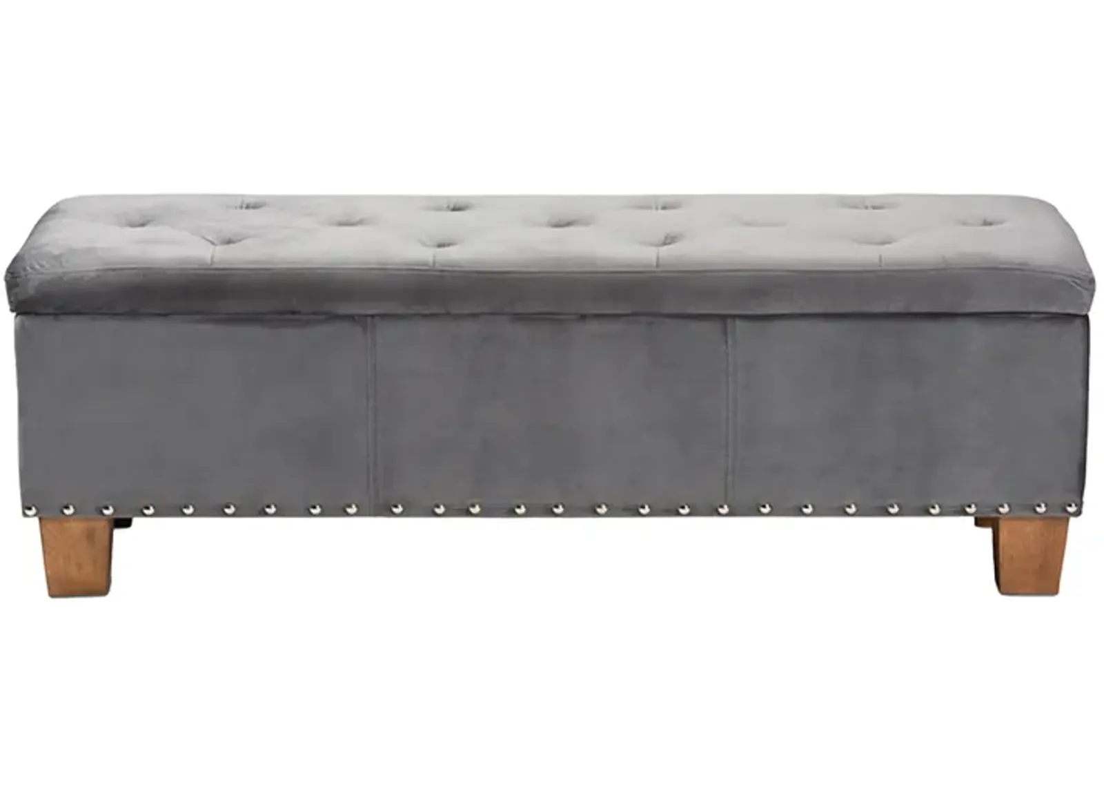 Hannah Storage Ottoman Bench in Gray/Brown by Wholesale Interiors