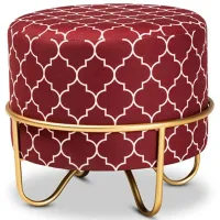 Candice Ottoman in Red/White/Gold by Wholesale Interiors