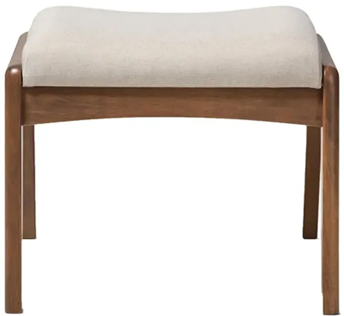 Roxy Ottoman in Light Beige/"Walnut" Brown by Wholesale Interiors