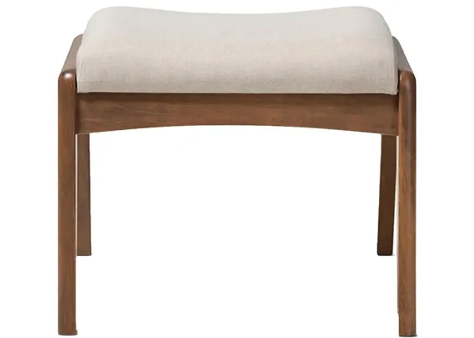 Roxy Ottoman in Light Beige/"Walnut" Brown by Wholesale Interiors