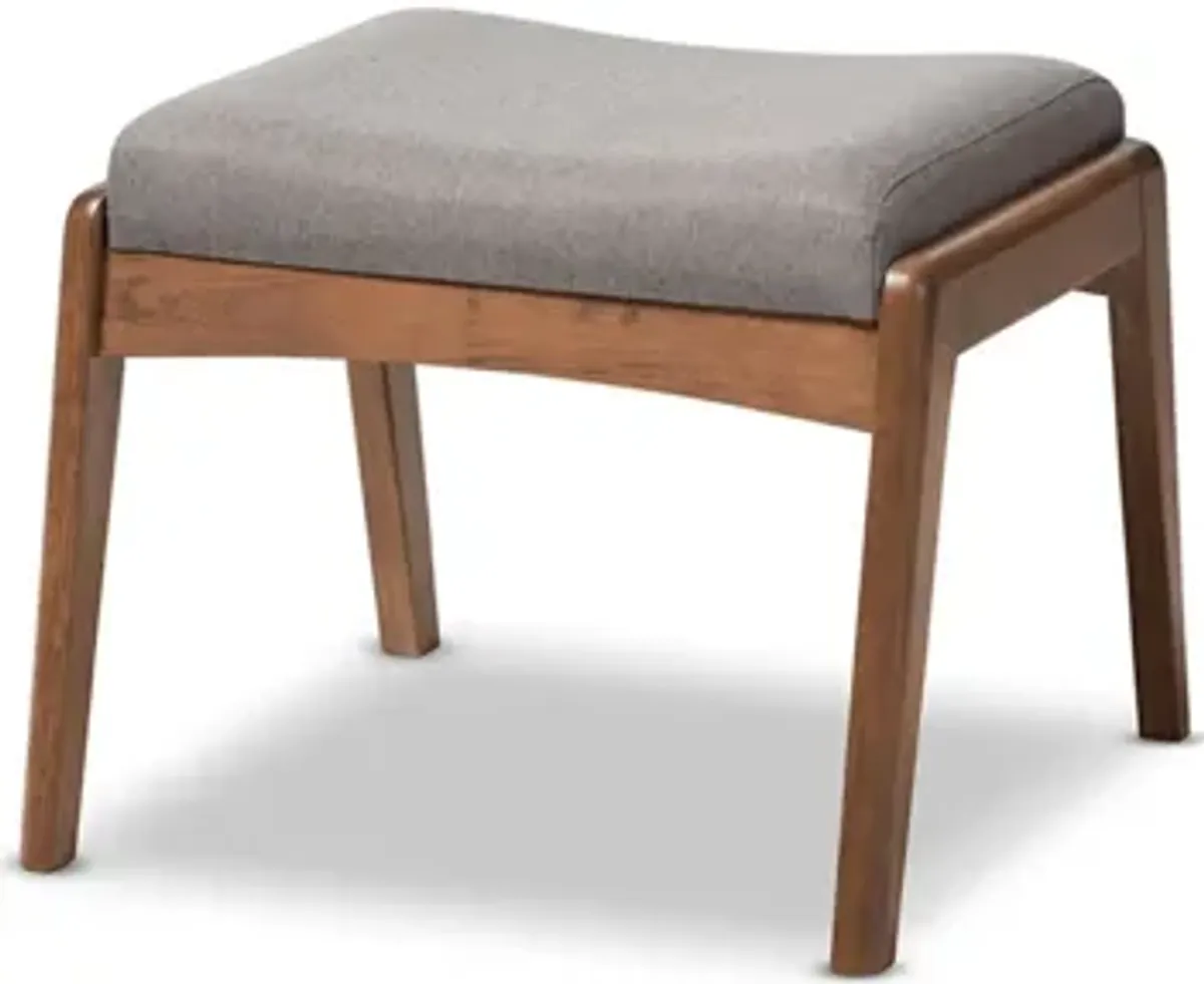 Roxy Ottoman in gray/"Walnut" Brown by Wholesale Interiors