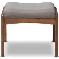Roxy Ottoman in gray/"Walnut" Brown by Wholesale Interiors
