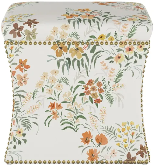 Satori Storage Ottoman in Lucinda Floral Harvest by Skyline