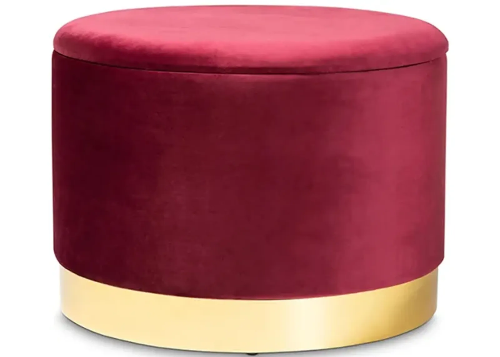 Marisa Storage Ottoman in Red/Gold by Wholesale Interiors