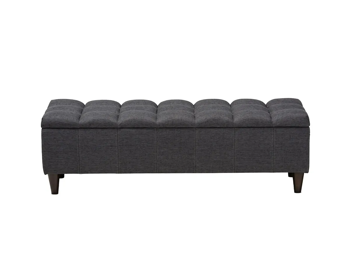 Brette Storage Bench Ottoman in Charcoal by Wholesale Interiors