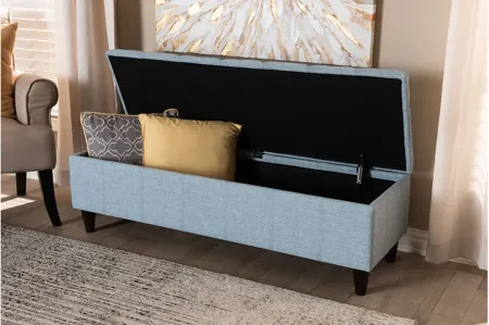 Brette Storage Bench Ottoman in Light Blue by Wholesale Interiors