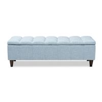 Brette Storage Bench Ottoman in Light Blue by Wholesale Interiors