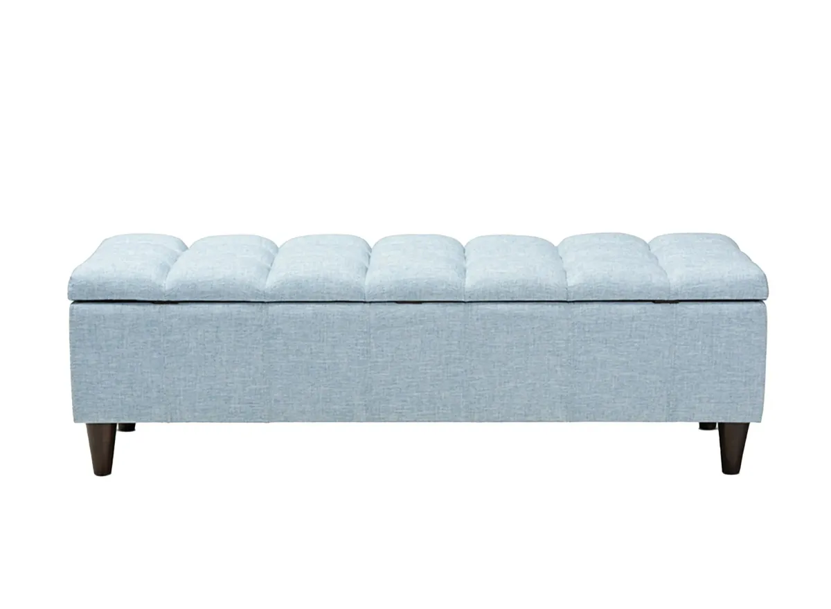 Brette Storage Bench Ottoman in Light Blue by Wholesale Interiors