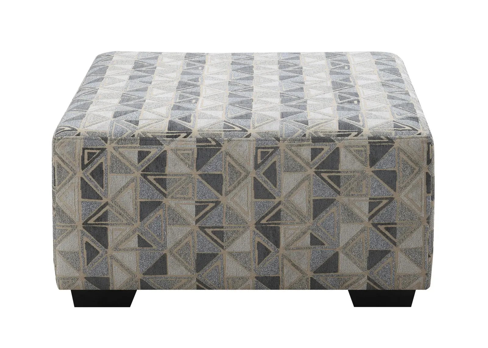 Berlin Square Ottoman in Graphic Gray by Emerald Home Furnishings