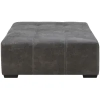 Berlin Square Ottoman in Gray Sanded microfiber by Emerald Home Furnishings