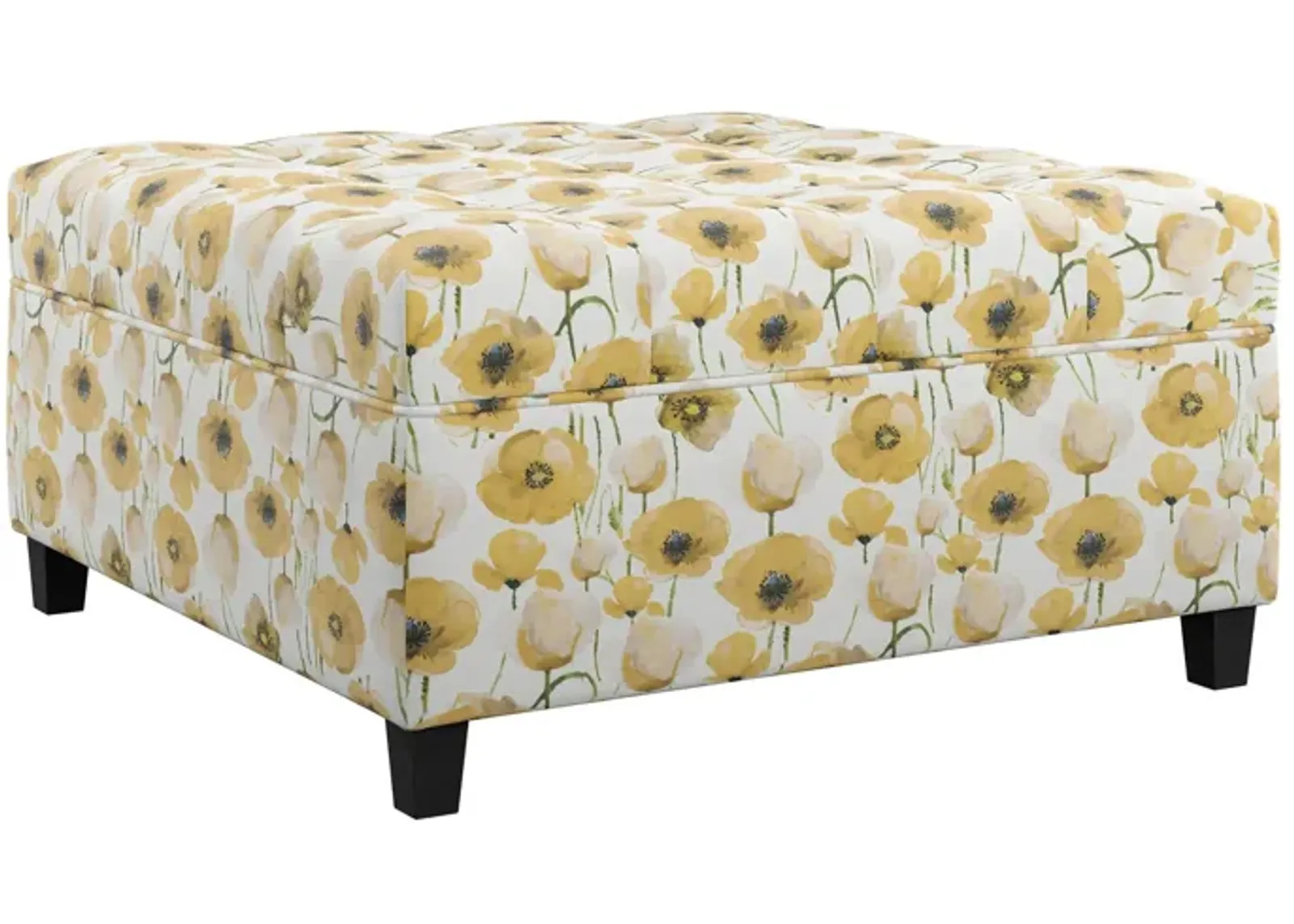 Celia Saxon Storage Ottoman in Golden Poppy by Emerald Home Furnishings